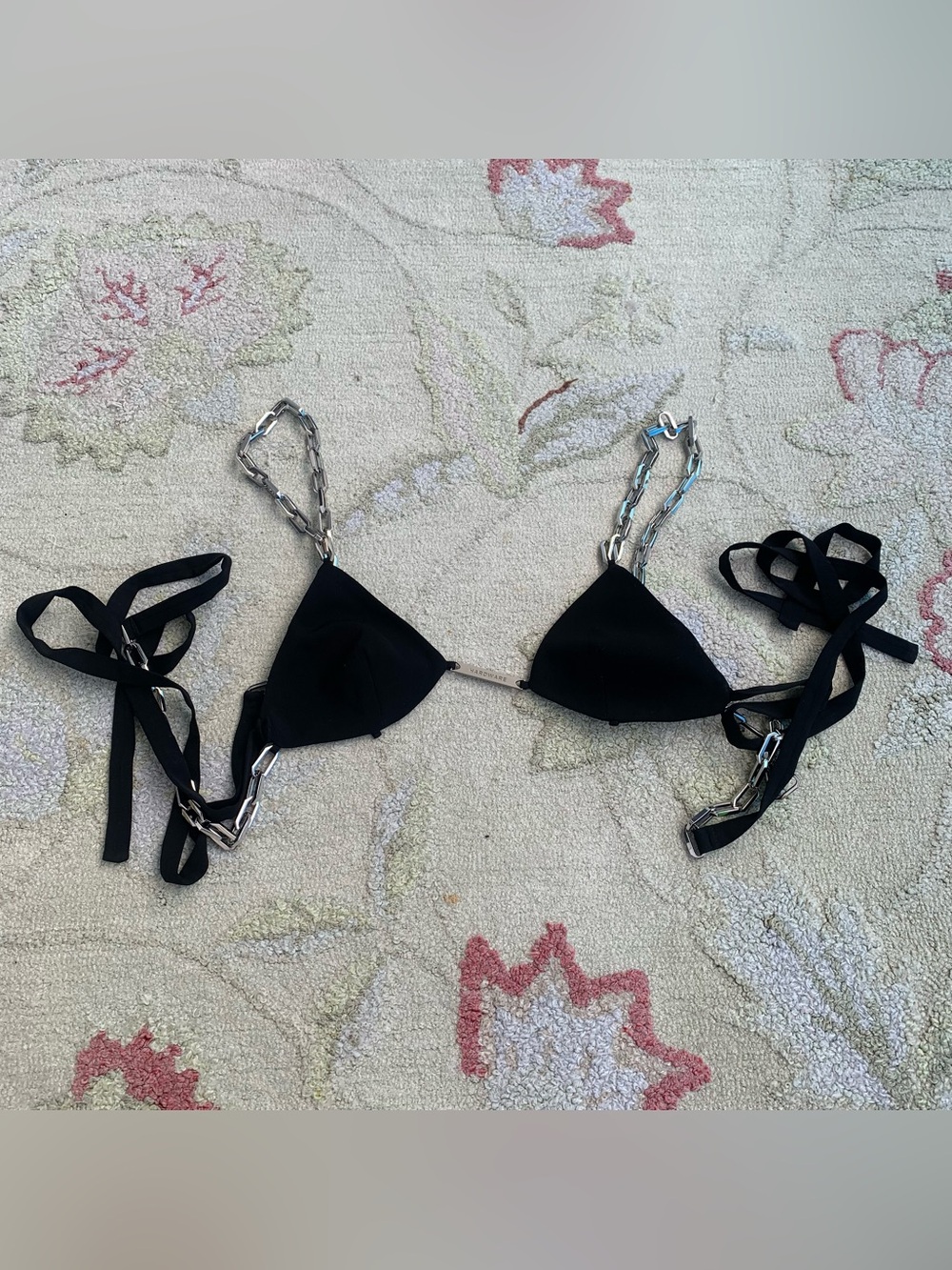 Hardware London Signature Black Chain Link Bikini Top size small